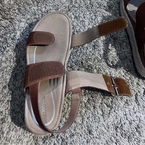 Aetrex Vania Platform Comfort Support Sandals Cognac Size 9.0-9.5 - Picture 6 of 6